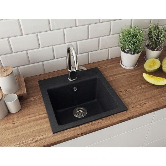 Мойка для кухни Alveus GEM 10 GRANITAL в комплекте с сифоном 50х50х18 см схема 2