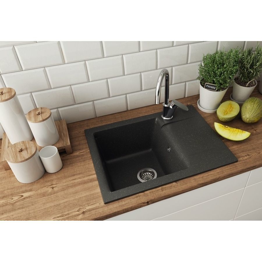 Мойка для кухни Alveus GEM 20 GRANITAL в комплекте с сифоном 59х50х18 см ФОТО