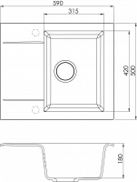 Мойка для кухни Alveus GEM 20 GRANITAL в комплекте с сифоном 59х50х18 см схема 4