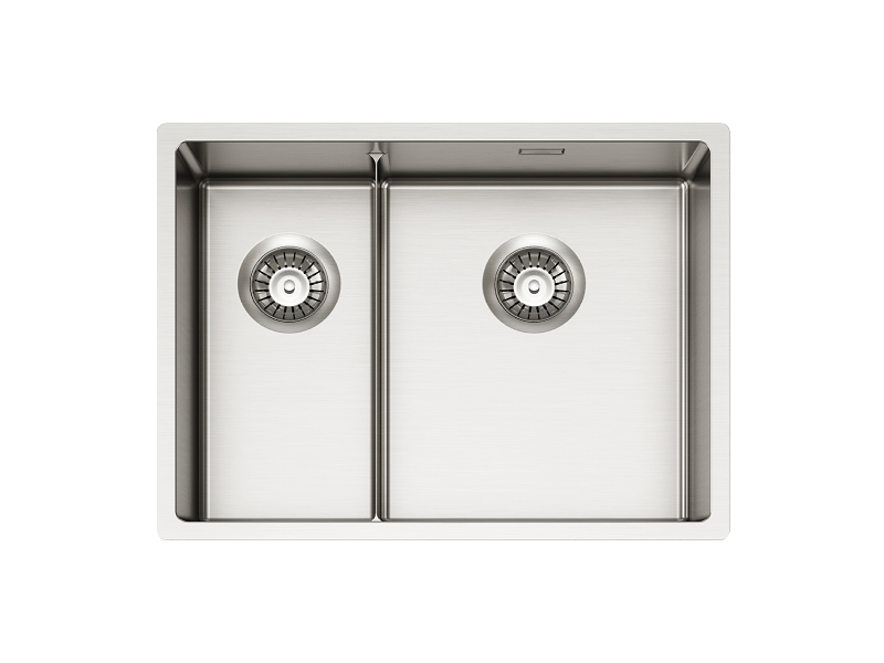 Изображение Мойка для кухни Alveus NOX 90R BRS правая в комплекте с интегрированным сифоном 58,2х44х20 см