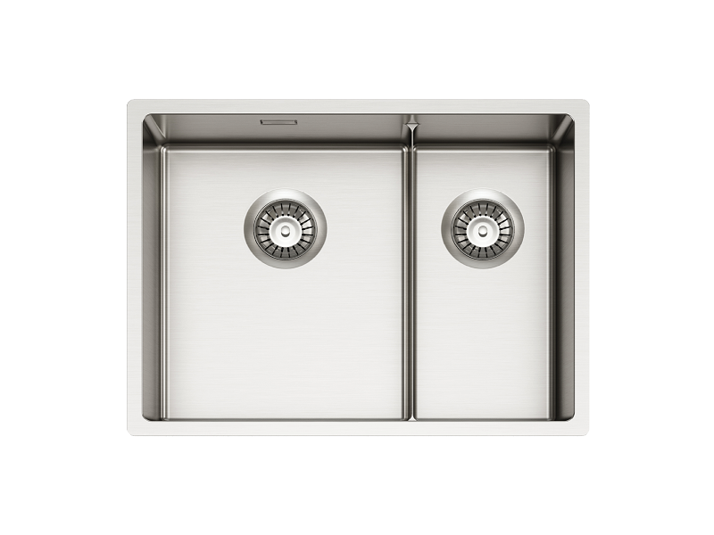 Изображение Мойка для кухни Alveus NOX 90L BRS левая в комплекте с интегрированным сифоном 58,2х44х20 см