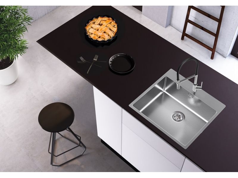 Мойка для кухни Alveus NOX 120 BRS в комплекте с интегрированным сифоном 54х51,5х20 см ФОТО