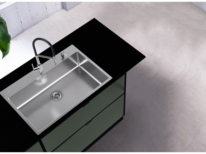Мойка для кухни Alveus NOX 130 BRS в комплекте с интегрированным сифоном 74х51,5х20 см ФОТО