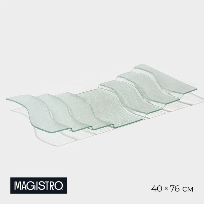 Блюдо стеклянное сервировочное Magistro «Авис», 7 ступеней, 40?76?8 см