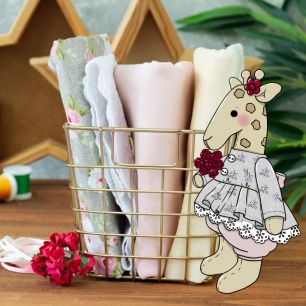 Набор для марафона "Сафари"  Жираф-девочка в кофейно-розовом Safari