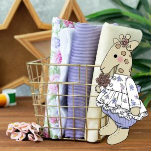 Набор для марафона "Сафари"  Жираф-девочка в сиренево-розовом Safari