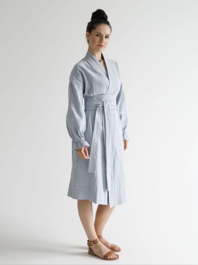 Кимоно из крапивы серо-голубое