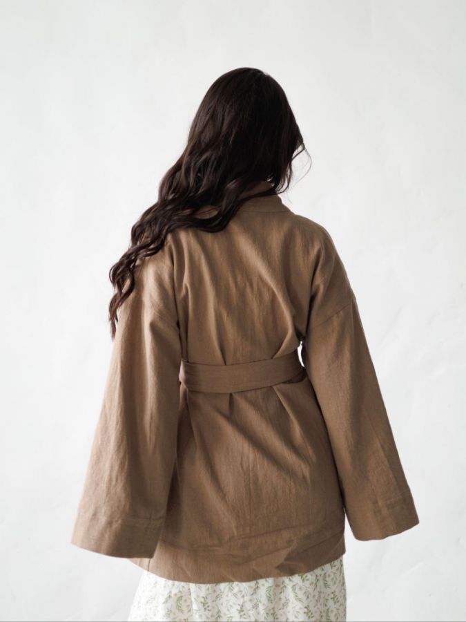 Жакет кимоно из крапивы мокко