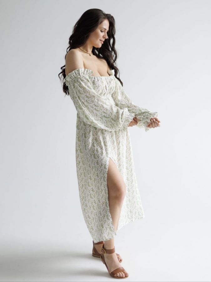 Платье Estate из бамбука "Зеленые ветви"