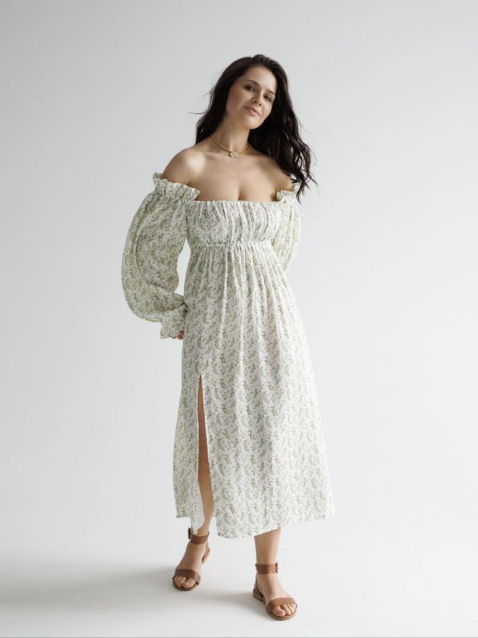 Платье Estate из бамбука "Зеленые ветви"