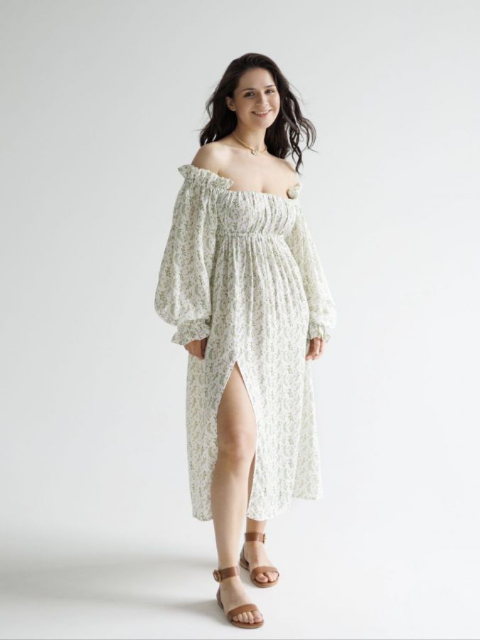 Платье Estate из бамбука "Зеленые ветви"