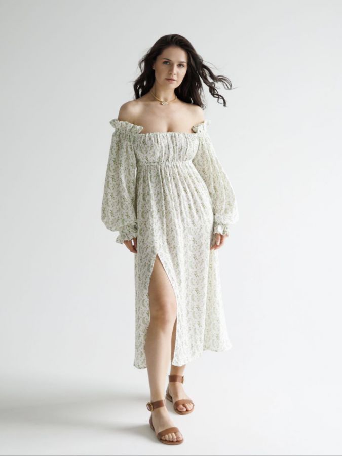 Платье Estate из бамбука "Зеленые ветви"