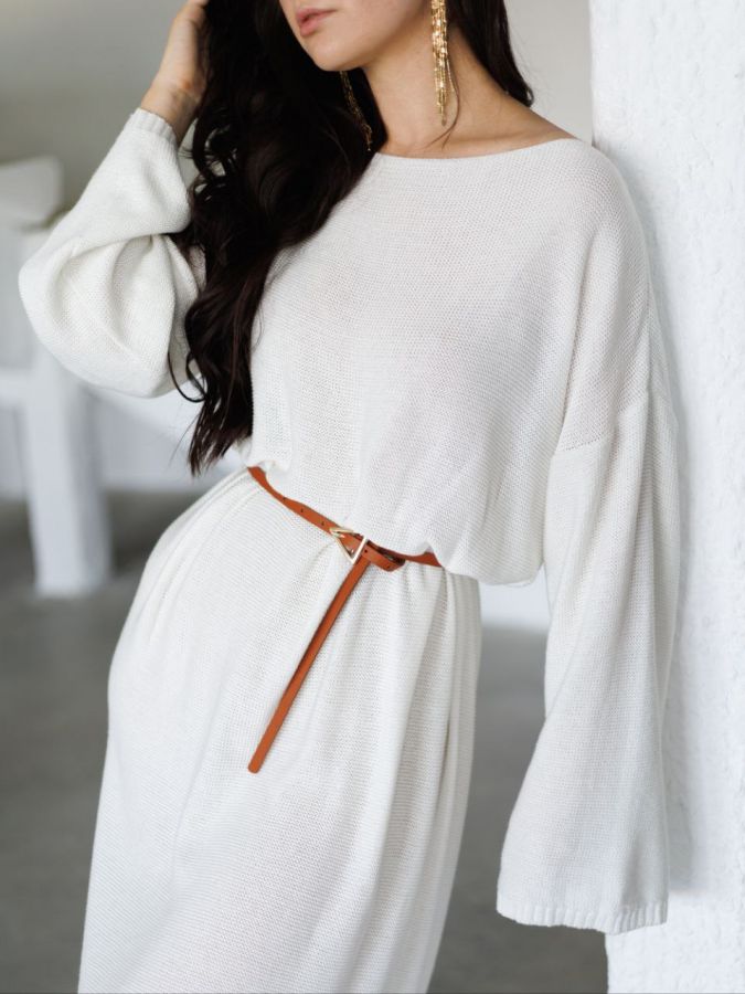 Платье Ondata вязаное молочное