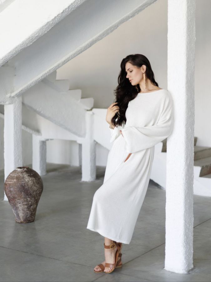 Платье Ondata вязаное молочное