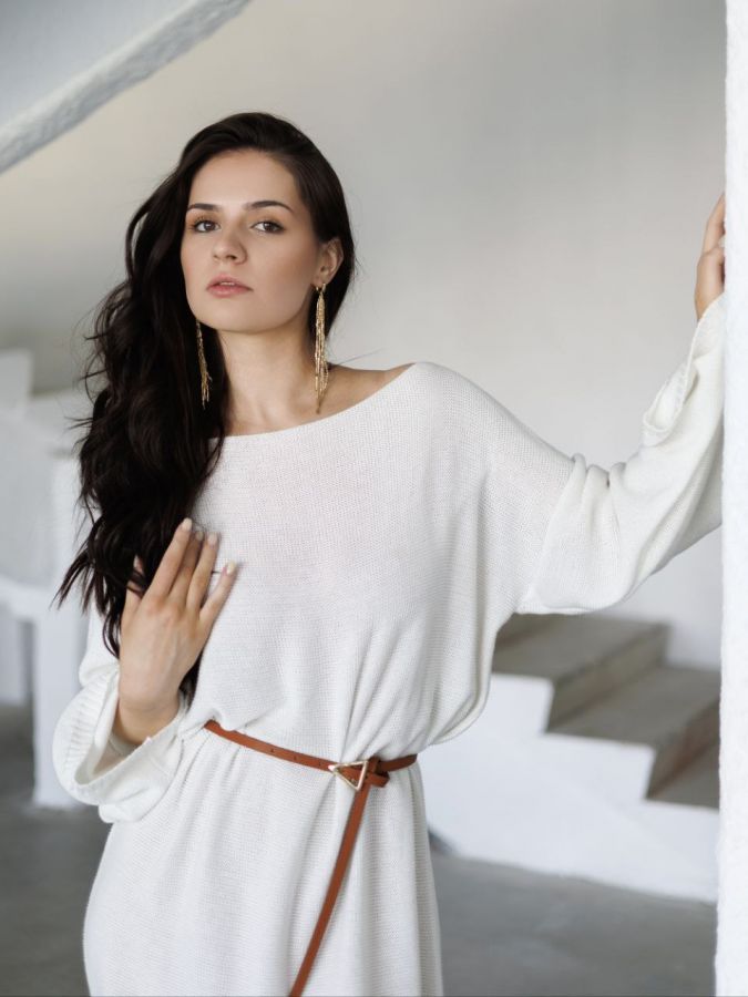 Платье Ondata вязаное молочное