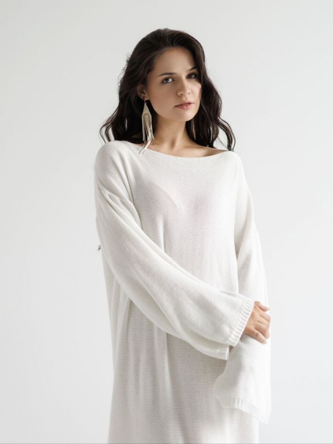 Платье Ondata вязаное молочное