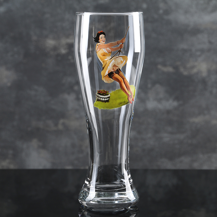 Стакан пивной Pin-up Beer, стеклянный, 500 мл, рисунок МИКС