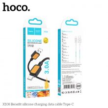 Кабель USB-Type-C HOCO X108,1м, 3А, силикон,черный