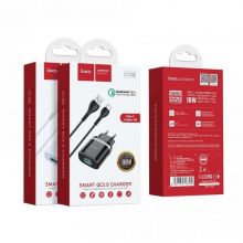 БП сет.1USB+каб.Type-C HOCO C12Q, 3A, QC3.0 черн.