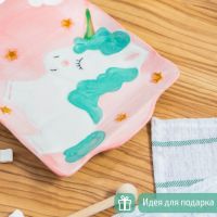 Блюдо керамическое прямоугольное «Единорог», 24,8?16,8 см, цвет разноцветный