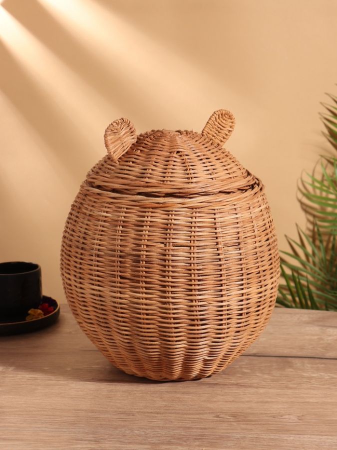 Корзина с крышкой, 25?25?34 см, ротанг