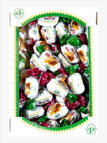Конфеты Инжир с грецким орехом глазированные 1уп*1кг