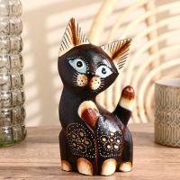 Сувенир дерево "Кошка с синими глазами" 5х9х20 см