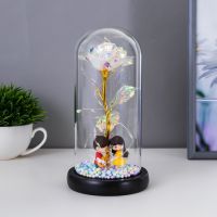 Фигурка светящаяся колба RISALUX «Романтика», LED-ночник, от батареек 3?ААА, 11?11?21.5 см