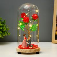 Фигурка световая в колбе RISALUX «Предложение», LED-ночник, от батареек 3?LR44, 10?10?21 см