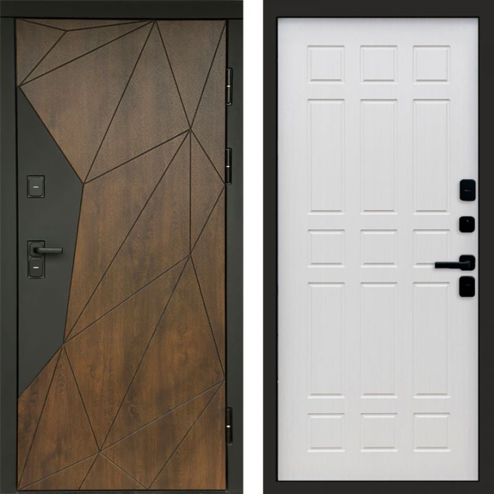 Входная дверь Termo-door Премиум винорит Геометрия Дуб с терморазрывом - Спарта Лиственница