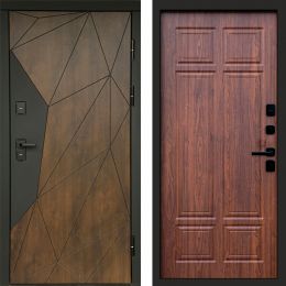 Входная дверь Termo-door Премиум винорит Геометрия Дуб с терморазрывом - Орех премиум