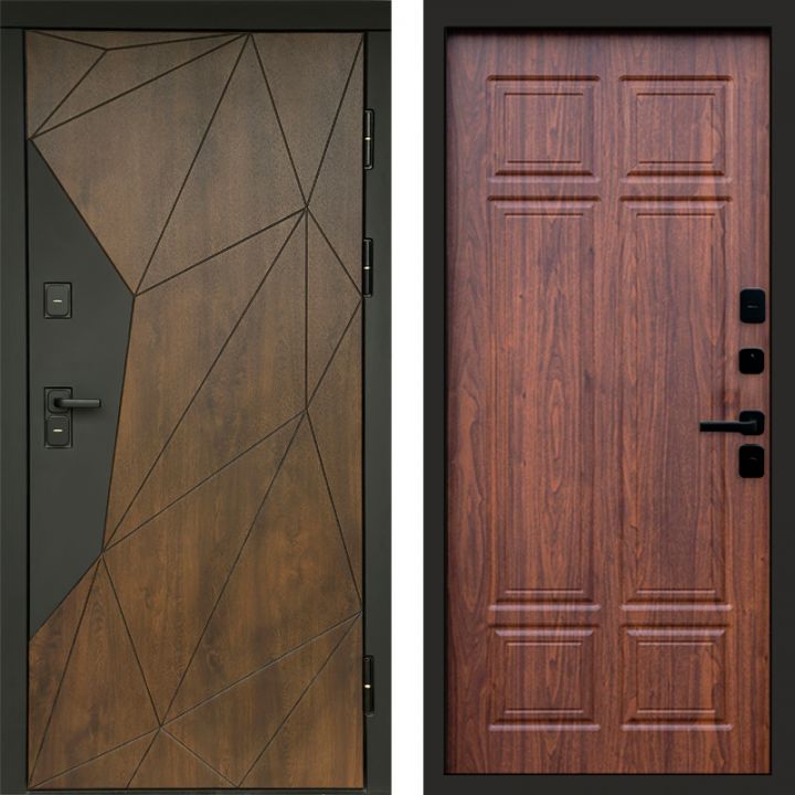 Входная дверь Termo-door Премиум винорит Геометрия Дуб с терморазрывом - Орех премиум