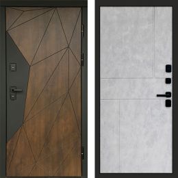 Входная дверь Termo-door Премиум винорит Геометрия Дуб с терморазрывом - Горизонт Бетон светлый