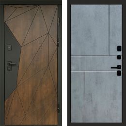 Входная дверь Termo-door Премиум винорит Геометрия Дуб с терморазрывом - Горизонт Бетон темный