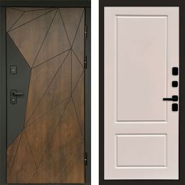 Входная дверь Termo-door Премиум винорит Геометрия Дуб с терморазрывом - Марсель Слоновая кость