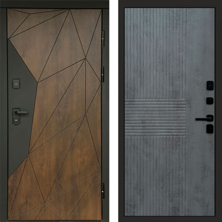 Входная дверь Termo-door Премиум винорит Геометрия Дуб с терморазрывом - Мастино Бетон темный