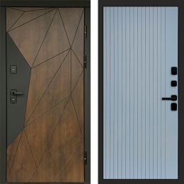 Входная дверь Termo-door Премиум винорит Геометрия Дуб с терморазрывом - FLAT Грей софт