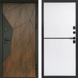 Входная дверь Termo-door Премиум винорит Геометрия Дуб с терморазрывом - Нео White