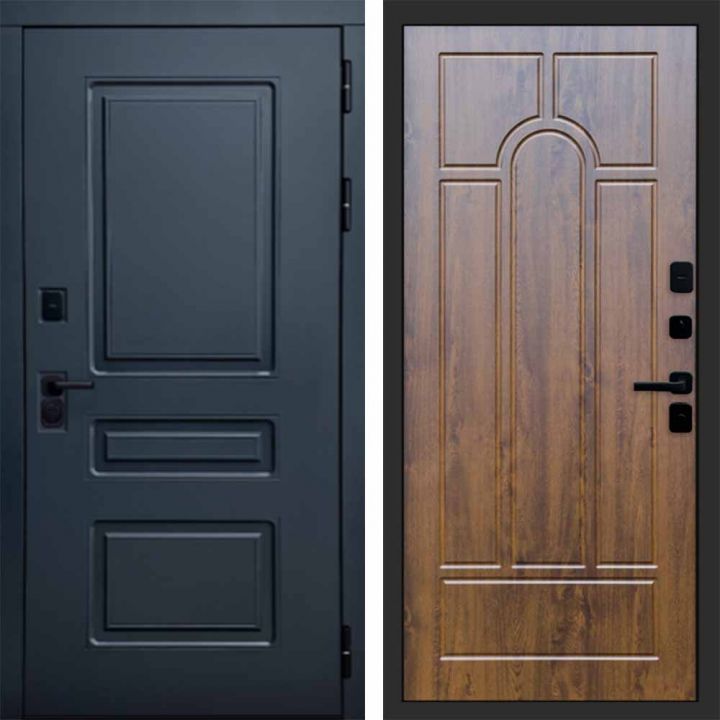 Входная дверь Termo-door Аляска Графит с терморазрывом - Арка Дуб