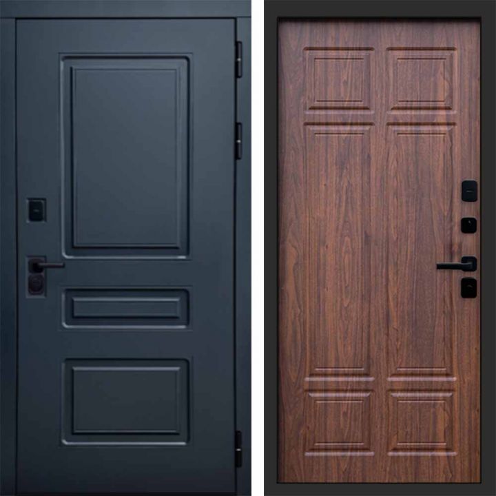 Входная дверь Termo-door Аляска Графит с терморазрывом - Орех премиум