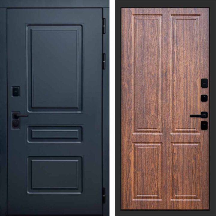 Входная дверь Termo-door Аляска Графит с терморазрывом - Орех стандарт