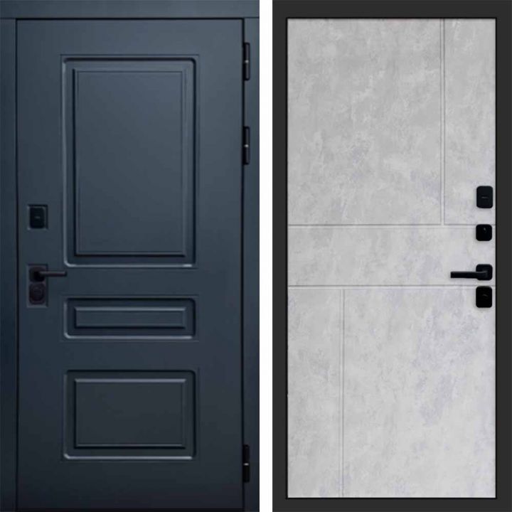 Входная дверь Termo-door Аляска Графит с терморазрывом - Горизонт Бетон светлый