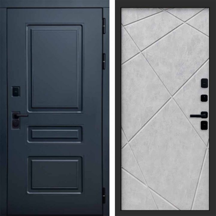 Входная дверь Termo-door Аляска Графит с терморазрывом - Лучи Бетон светлый