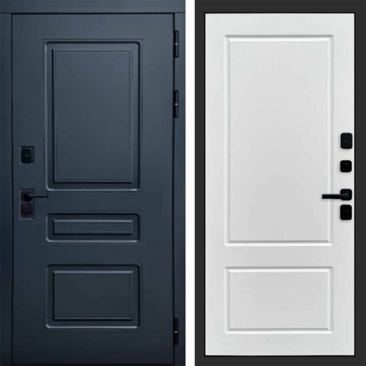 Входная дверь Termo-door Аляска Графит с терморазрывом - Марсель Белый софт