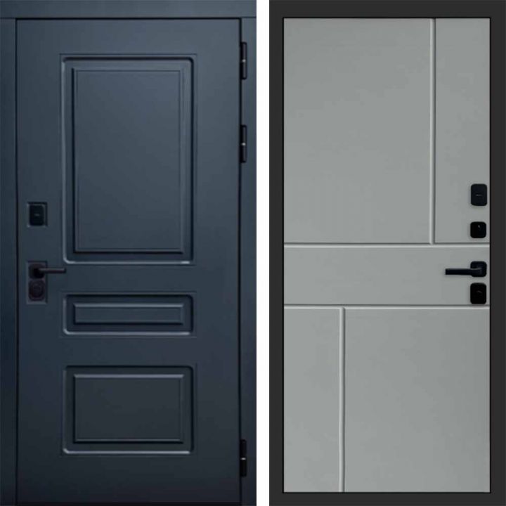 Входная дверь Termo-door Аляска Графит с терморазрывом - Горизонт Грей софт