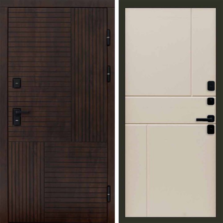 Входная дверь Termo-door Премиум винорит Веста Дуб с терморазрывом - Горизонт Слоновая кость