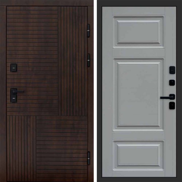 Входная дверь Termo-door Премиум винорит Веста Дуб с терморазрывом - Лион Грей софт