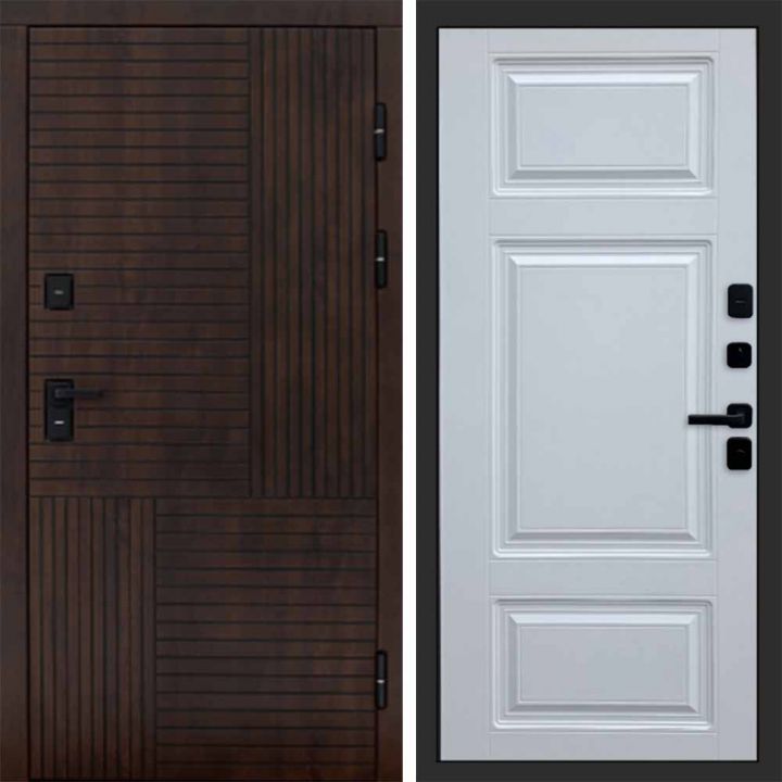 Входная дверь Termo-door Премиум винорит Веста Дуб с терморазрывом - Лион Белый софт