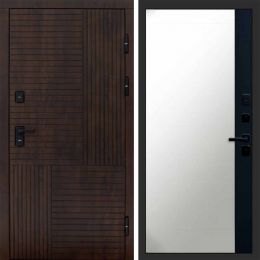 Входная дверь Termo-door Премиум винорит Веста Дуб с терморазрывом - Широкое Зеркало Фацет Черный кварц