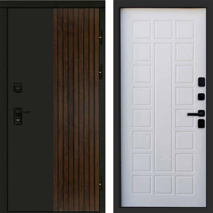 Входная дверь Termo-door Премиум винорит Форт Дуб с терморазрывом - Престиж Белое дерево